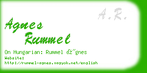 agnes rummel business card